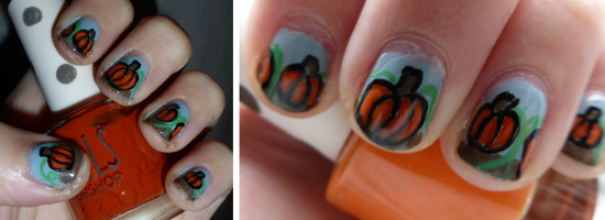 Halloween Pumpkin Nail Art Designs