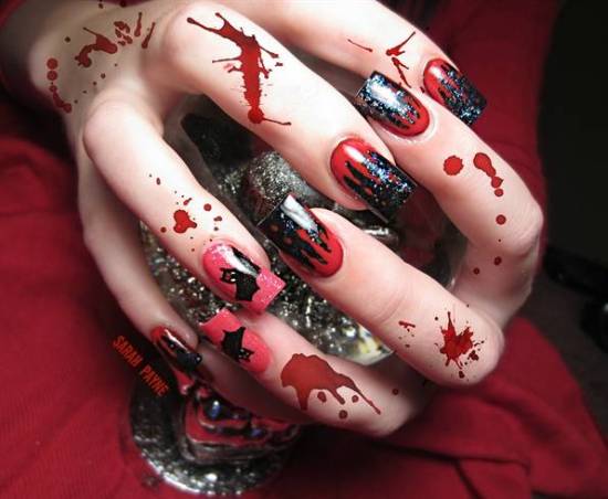 40 Scary 3D Halloween Nail Art Designs And Ideas For 2014
