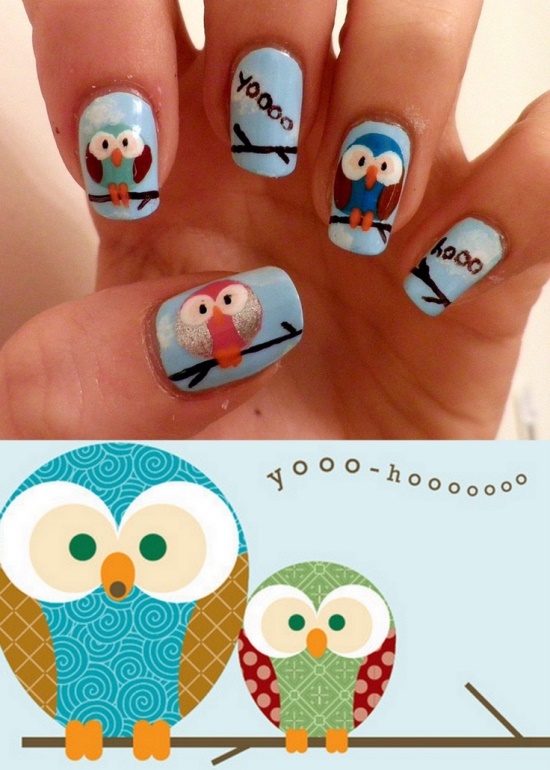 40 Cute Owl Nail Art Designs