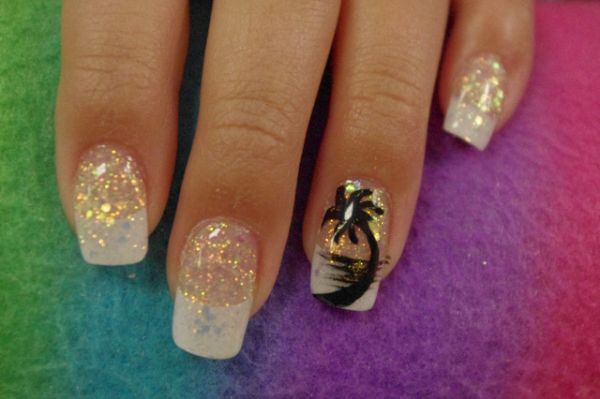 Tropical Nail With Palm Tree