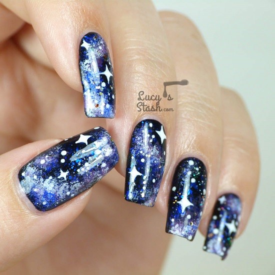 Dazzling Galaxy Nail Art
