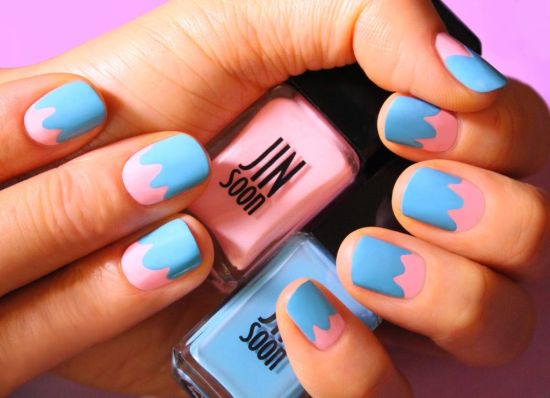 Pastel And Blue Easter Nails