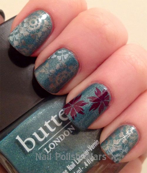 Blue Nails With Maples