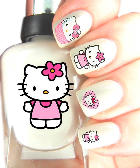 30 Hyper Cute Hello Kitty Nails