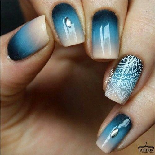 30 Calming Blue Nail Art