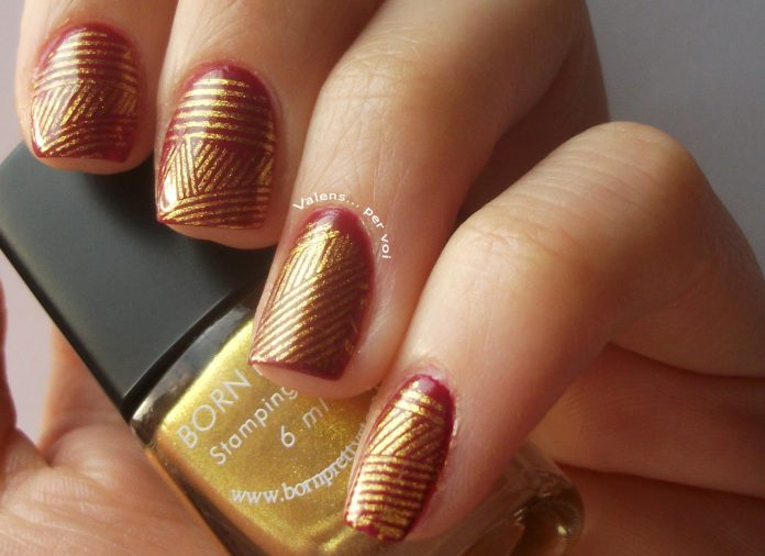 Golden Stamping Manicure