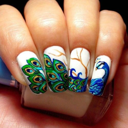 30 Gorgeous Peacock Nail Design
