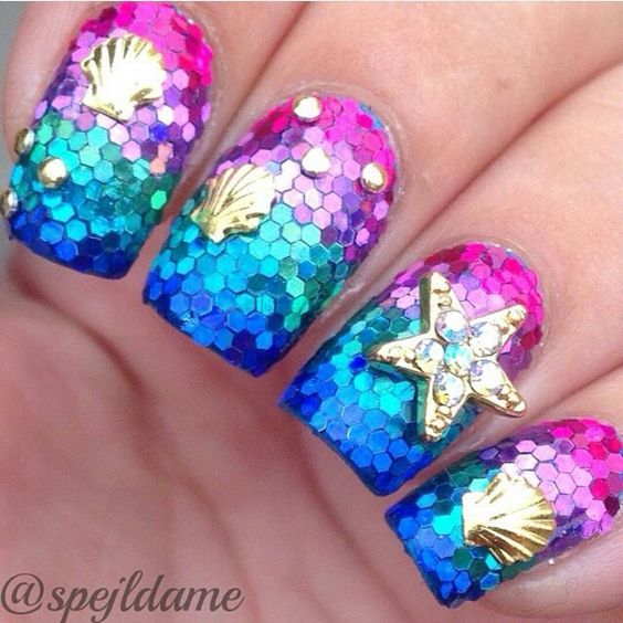 40 Nail Designs with Glitter and Bling