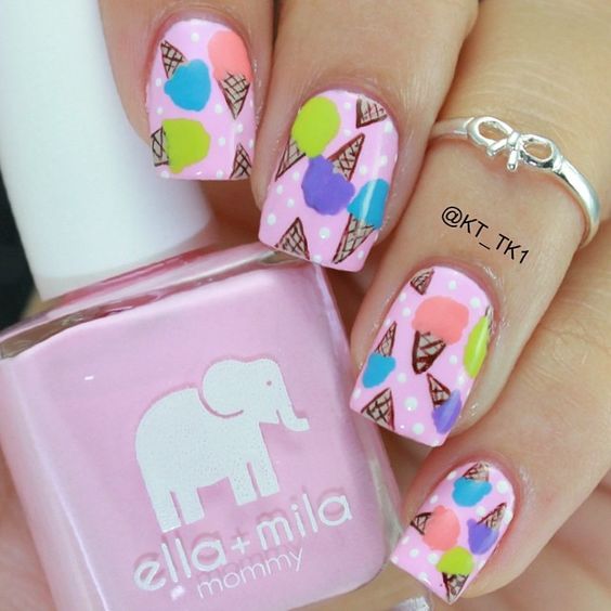 25 Delicious and Cute Ice Cream Nails