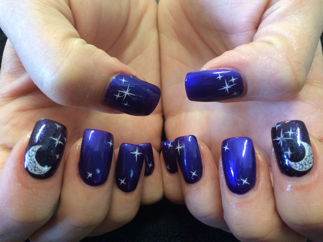 Moon and Stars Nail Design - wide 6