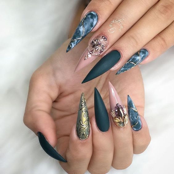 40 Stiletto Nails Designs That Are Absolutely On Point | Nail Design Ideaz