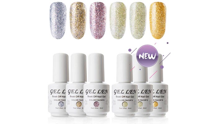 Also Great: Gellen UV Gel Nail Polish Set Champagne Glitters Collection
